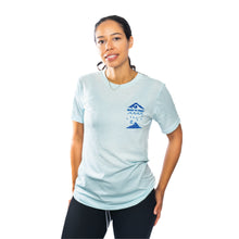 Load image into Gallery viewer, Skyline Short Sleeve Tri Blend Tee- Ice Blue- Stacked Logo
