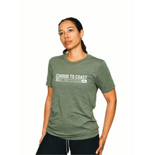Load image into Gallery viewer, Skyline Short Sleeve Tri Blend Tee Military Green- Horizontal Logo