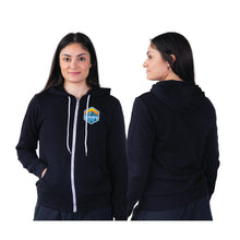 Load image into Gallery viewer, Unisex Full-Zip Hoody - Black - Embroidered Patch