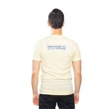 Load image into Gallery viewer, Skyline Short Sleeve Tri Blend Tee- Pale Yellow- Circular Logo