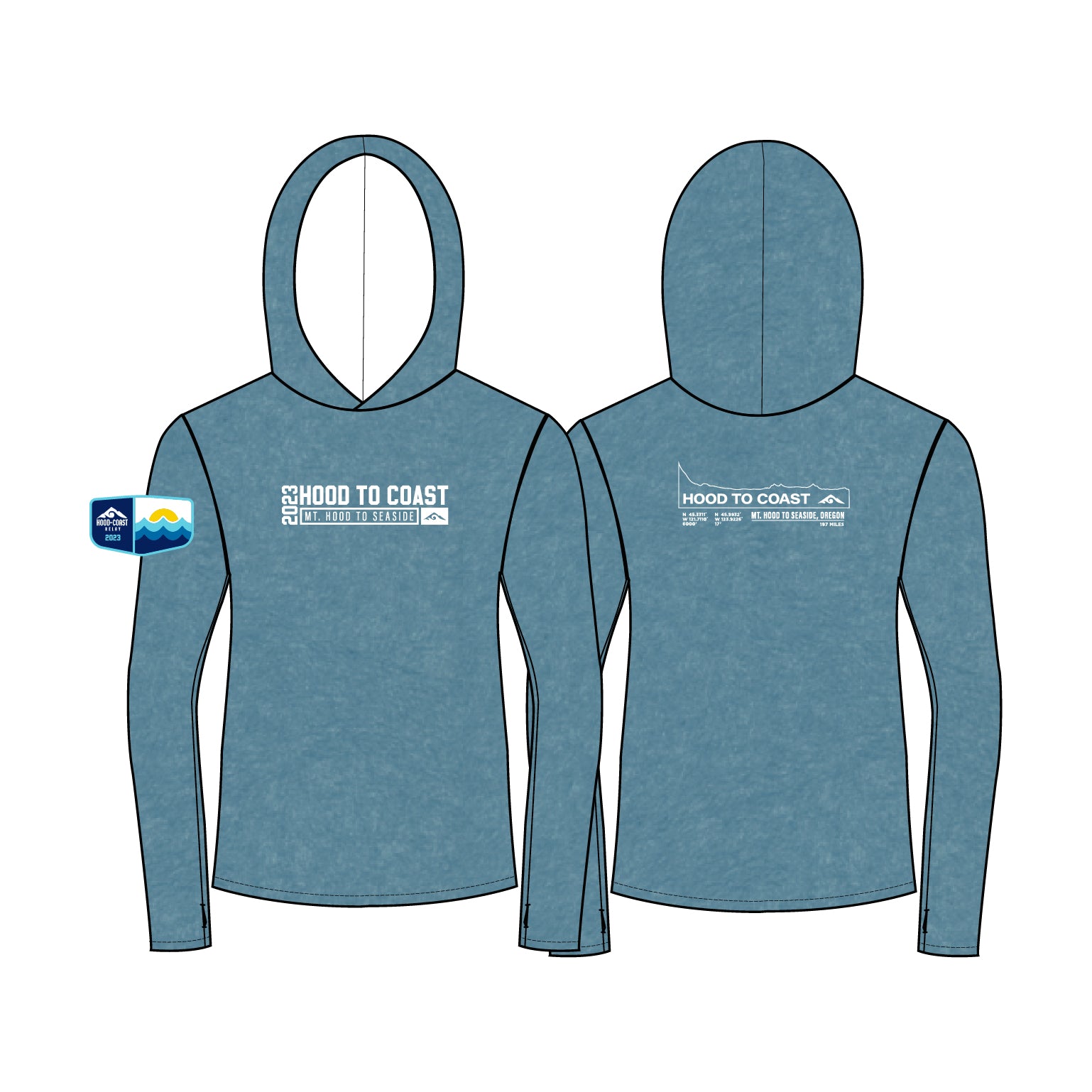 Men's Caldera Performance Base Layer Hoody Slate Blue ShopHoodToCoast