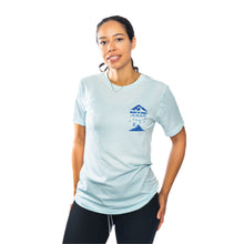 Load image into Gallery viewer, Skyline Short Sleeve Tri Blend Tee- Ice Blue- Stacked Logo

