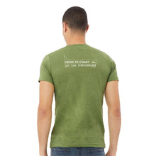 Load image into Gallery viewer, Skyline Short Sleeve Soft Blend Tee- Heather Green- Waves Logo
