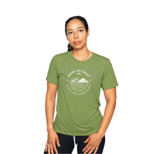 Load image into Gallery viewer, Skyline Short Sleeve Soft Blend Tee- Heather Green- Waves Logo
