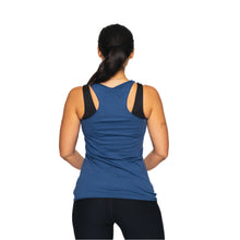 Load image into Gallery viewer, Women&#39;s Heather Blue Racerback Tank - Horizontal Design

