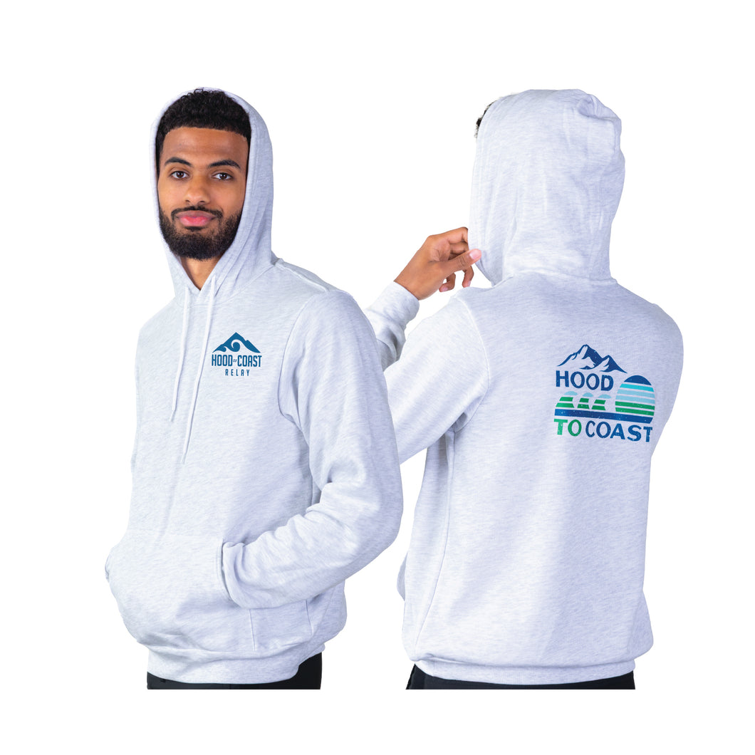 Unisex Pullover Hoody - Ash - Stripes