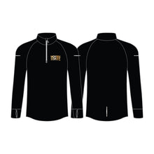 Load image into Gallery viewer, Men's Quarter Zip-  Black with Metallic Gold Print
