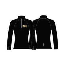 Load image into Gallery viewer, Women's Quarter Zip - Black with Metallic Gold Print
