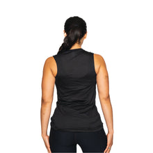 Load image into Gallery viewer, Women&#39;s Black Sleeveless Tee - Horizontal Design
