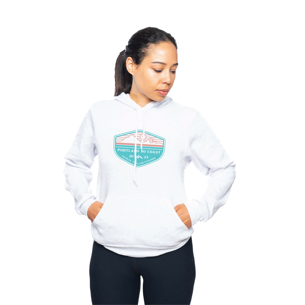 Portland to Coast - Coastal Pullover Hoody -White Heather - PTC Diamond Design