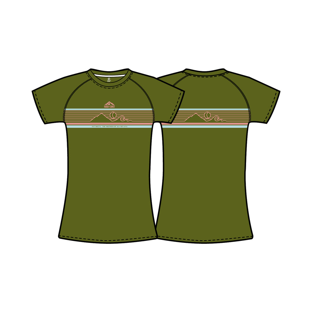Women's Sunkissed Short Sleeve Performance Tee - Military Green
