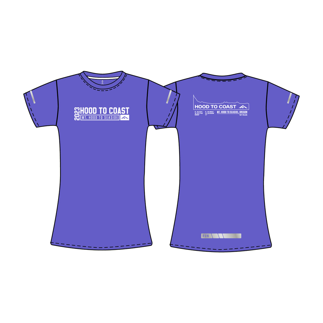 Women's Firefly Reflective Short Sleeve Performance Tee - Electric Purple