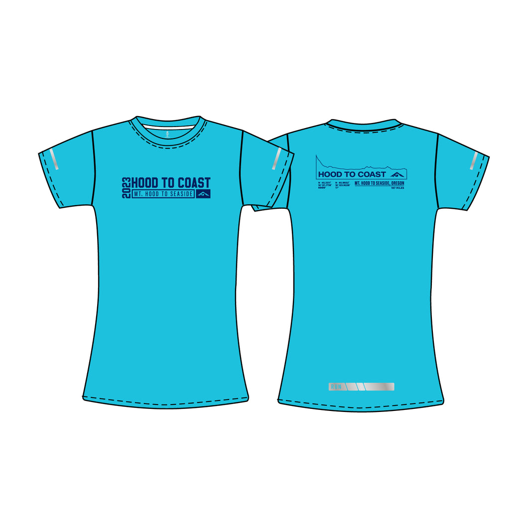 Women's Firefly Reflective Short Sleeve Performance Tee - Hawaiian Blue