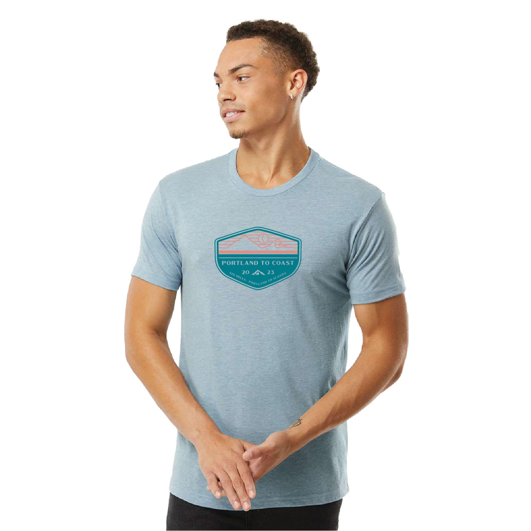 Portland To Coast -Skyline Short Sleeve Blend Tee - Beach Stone- PTC Diamond Design