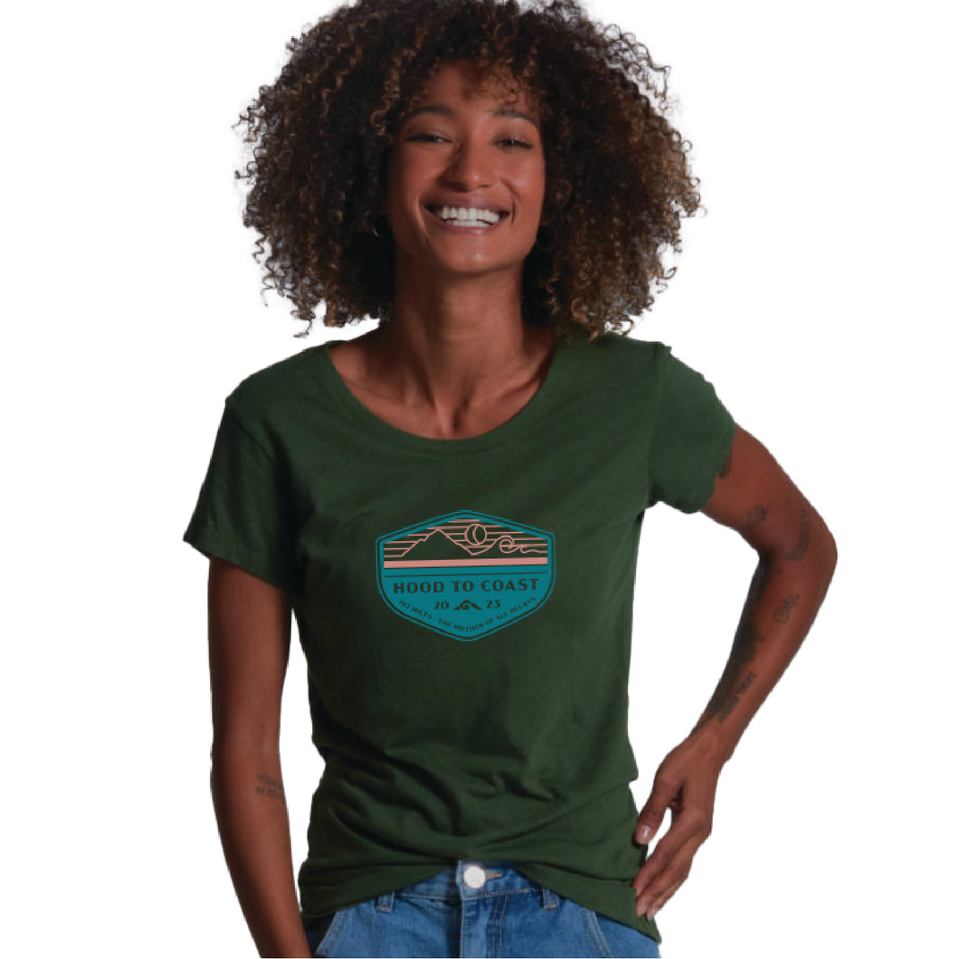 Women's Organic Cotton/Bamboo Short Sleeve Tee–Beach Eco-Collection- Moss