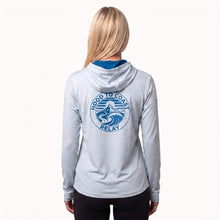 Load image into Gallery viewer, Women's HTC  Performance Hoody, UPF 40 - Light Blue Rotary
