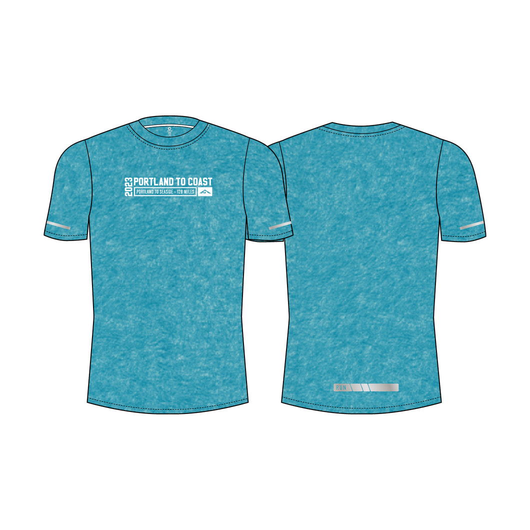 Portland to Coast - Unisex Firefly Short Sleeve Performance Tee - Hawaiian Blue