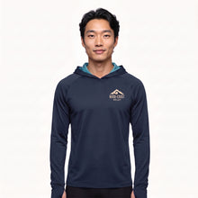Load image into Gallery viewer, Men's HTC  Performance Base Layer Sun Hoody -Navy Gradient Circle
