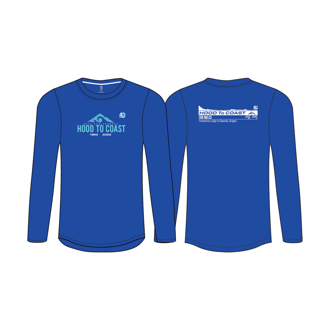 Men's Performance Long Sleeve Tee - Solid Royal Blue Color