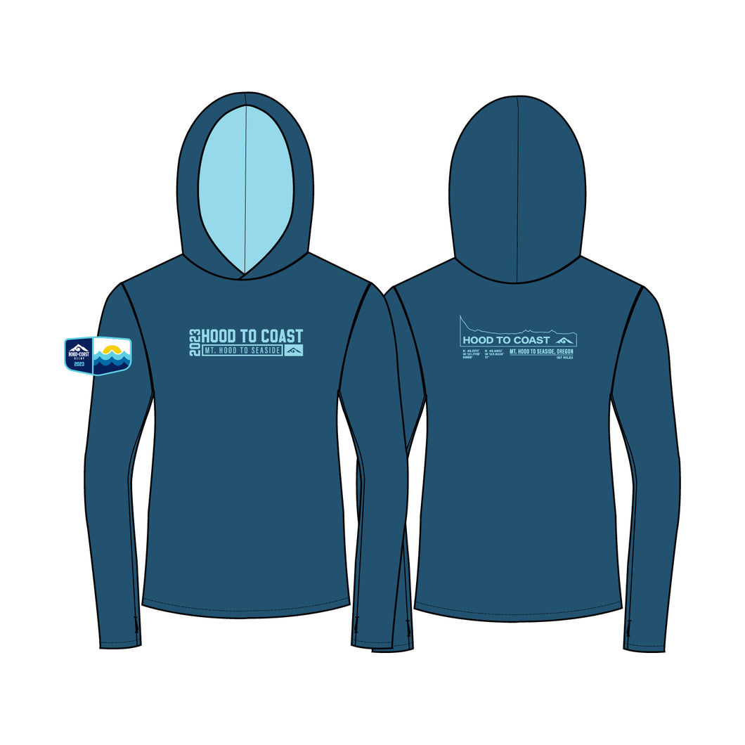 Women's Lagoon Performance Base Layer Hoody- Dark Slate Blue