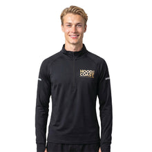 Load image into Gallery viewer, Men's Quarter Zip-  Black with Metallic Gold Print
