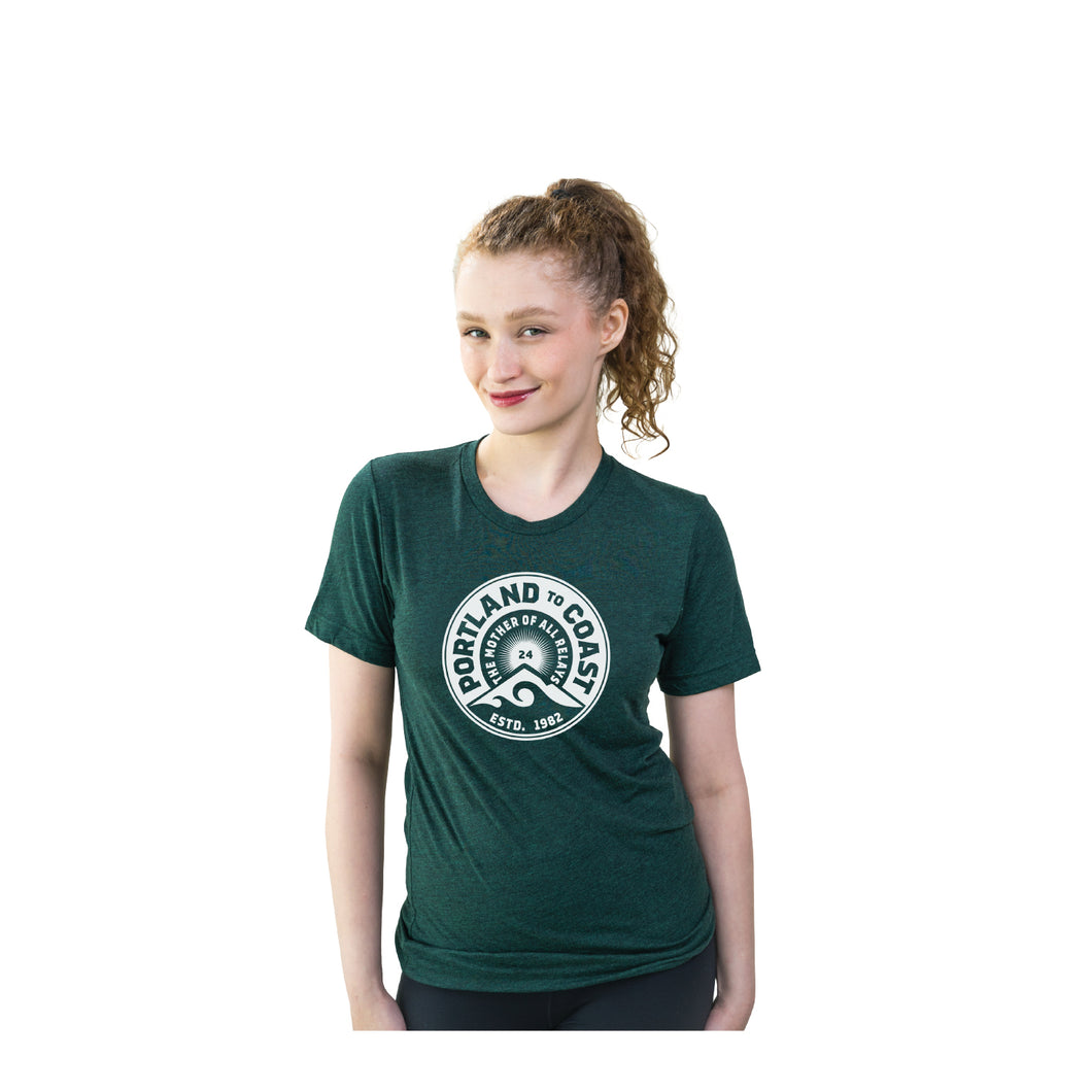 PTC Unisex Lifestyle Short Sleeve Tee - Emerald Green- circle