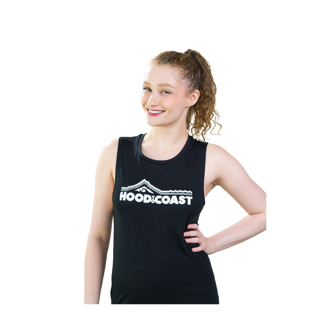 Women's Sleeveless Tank - Black- Mountain