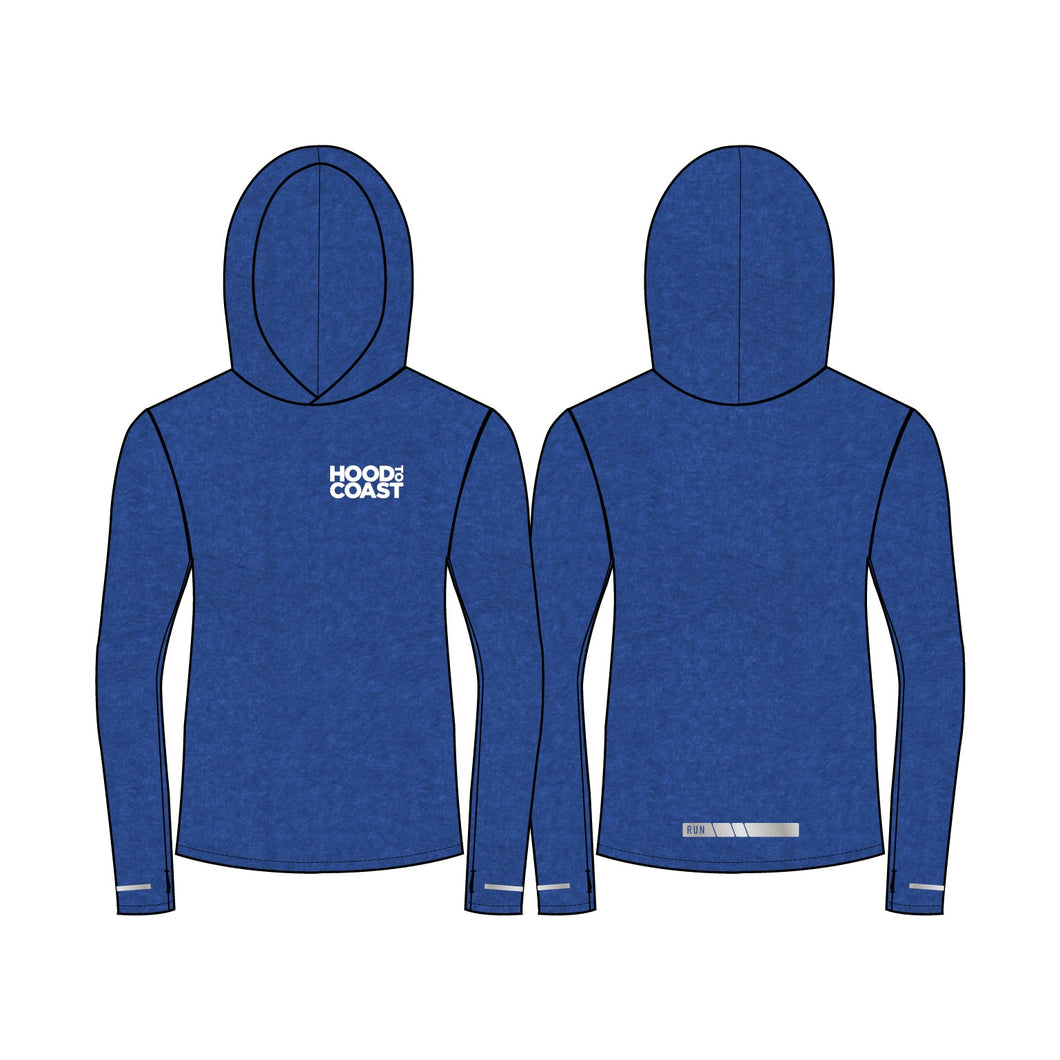 Women's Reflective Performance Thermal Hoody- Royal Blue Heather
