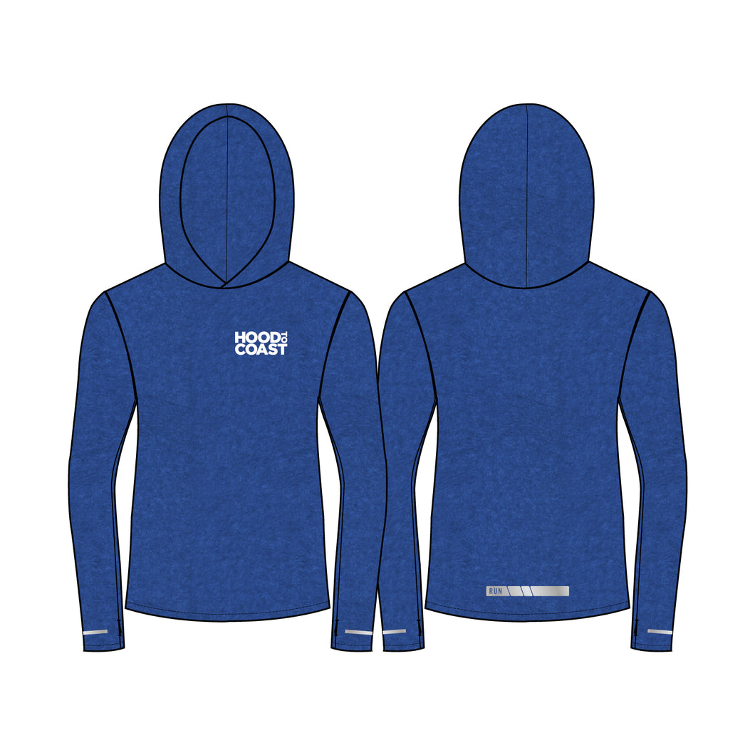 Men's Reflective Performance Thermal Hoody- Royal Blue Heather