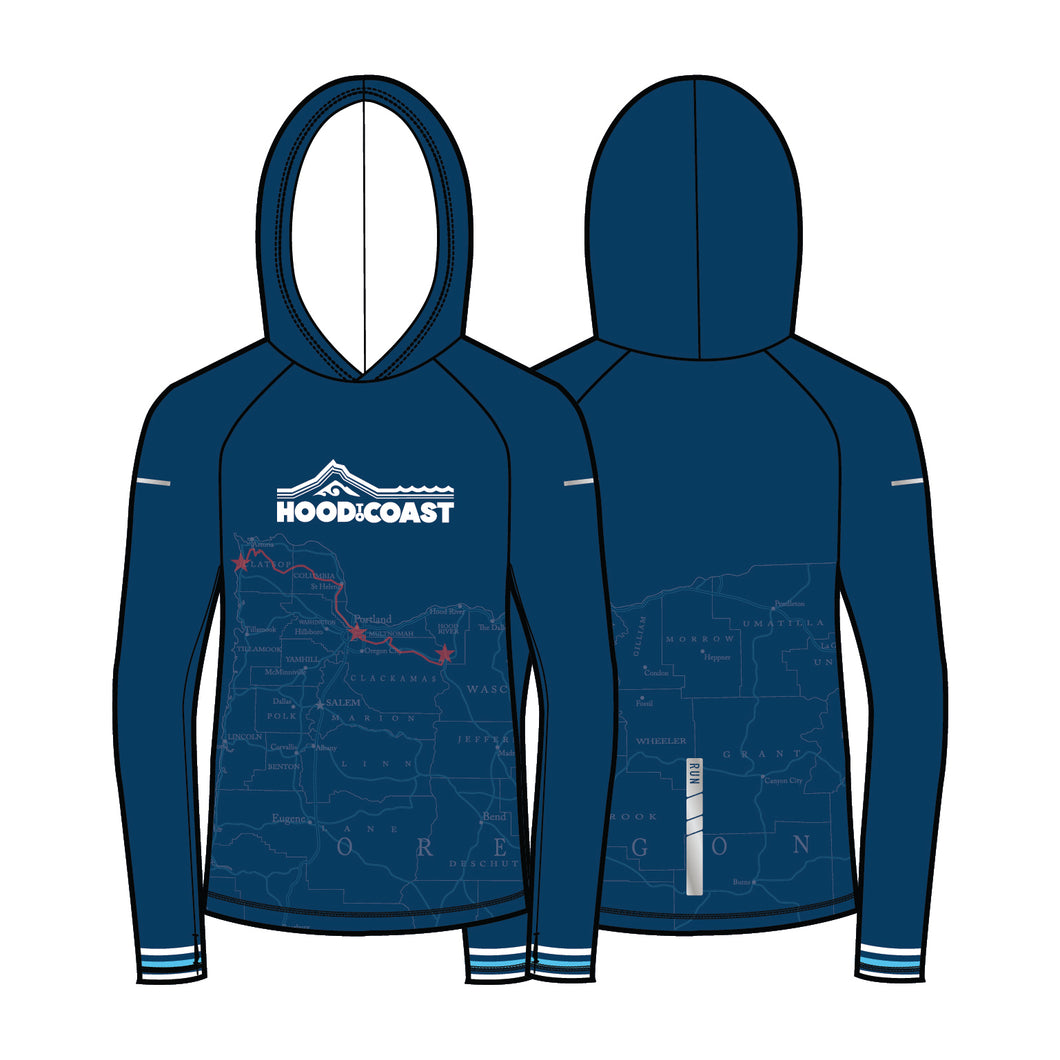 Women's Reflective Performance Thermal Hoody- Map