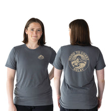 Load image into Gallery viewer, Unisex Short Sleeve Tee - Asphalt Grey - Mountain Script

