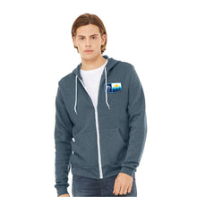 Load image into Gallery viewer, Coastal Full Zip Hoody - Heather Slate - Left Chest Badge
