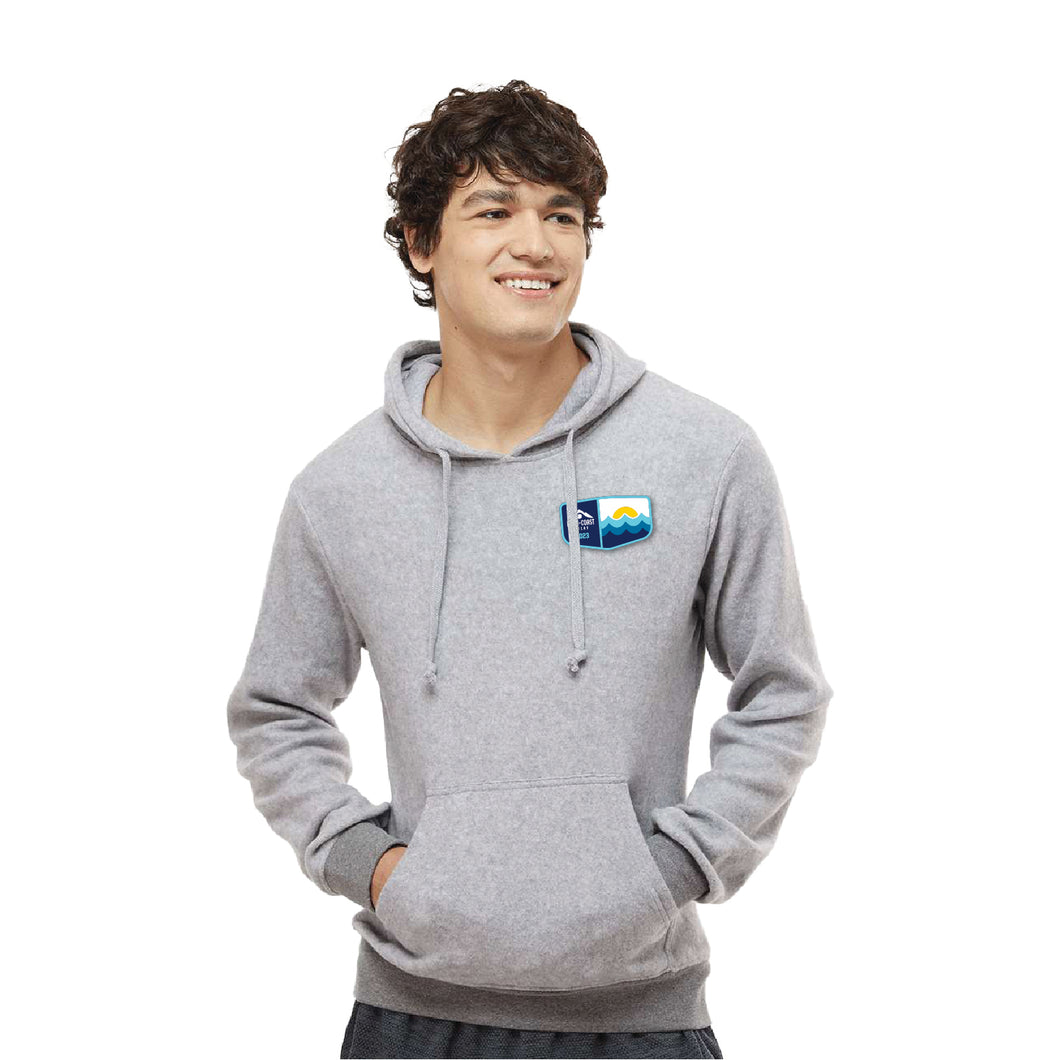 Reverse Fleece Pullover Hoody - Heather Grey - Patch Logo