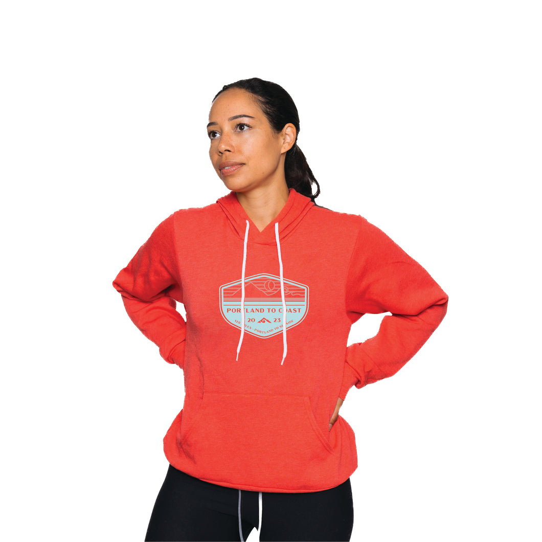 Portland to Coast -Coastal Pullover Hoody -Heather Red-PTC Diamond Design