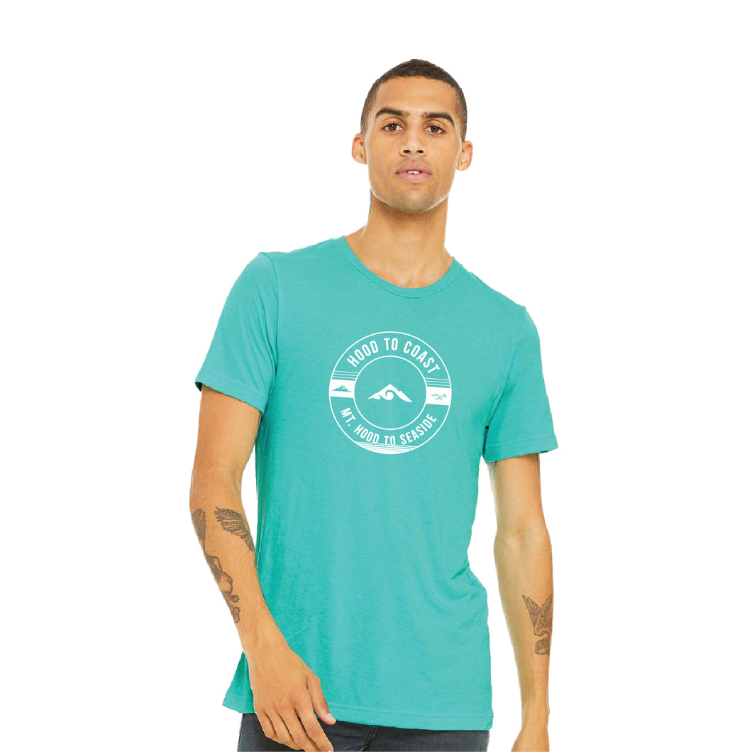 Skyline Short Sleeve Tri Blend Tee- Sea Green - Circular Logo