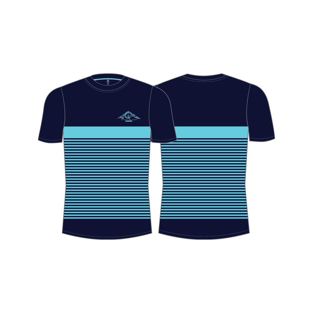 Men's Short Sleeve Performance Tee-Slate Mountain Stripes -Sublimated