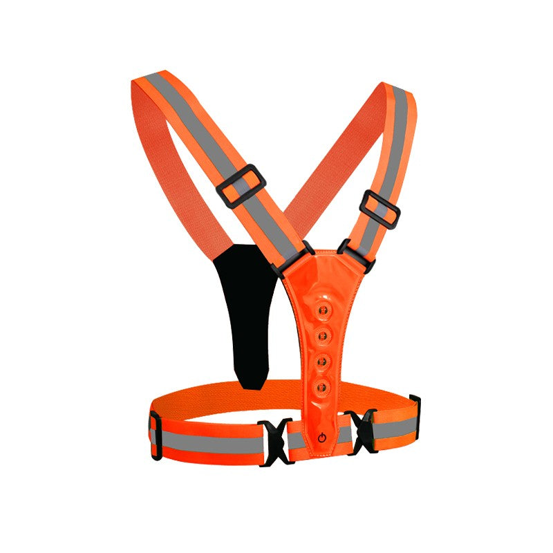High Viz LED Reflective Safety Vest - Orange