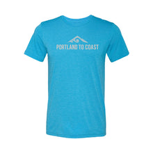 Load image into Gallery viewer, PTC Aqua Color Tri-Blend Tee -Portland to Coast Wave Logo
