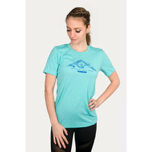 Load image into Gallery viewer, Sea Green Tri-blend Tee - Hood to Coast Topo Graphic logo
