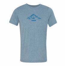 Load image into Gallery viewer, Denim Blue Tri-blend Tee -Hood to Coast Topo Logo
