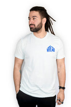 Load image into Gallery viewer, White Tri-Blend Tee -40th Anniversary Mountain &amp; Beach -HTC 40 Logo
